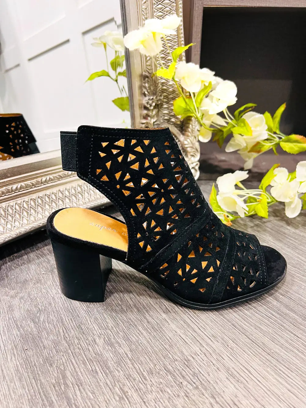 Alicia Open Toe Shoes BLACK - size 3 (36) - Footwear