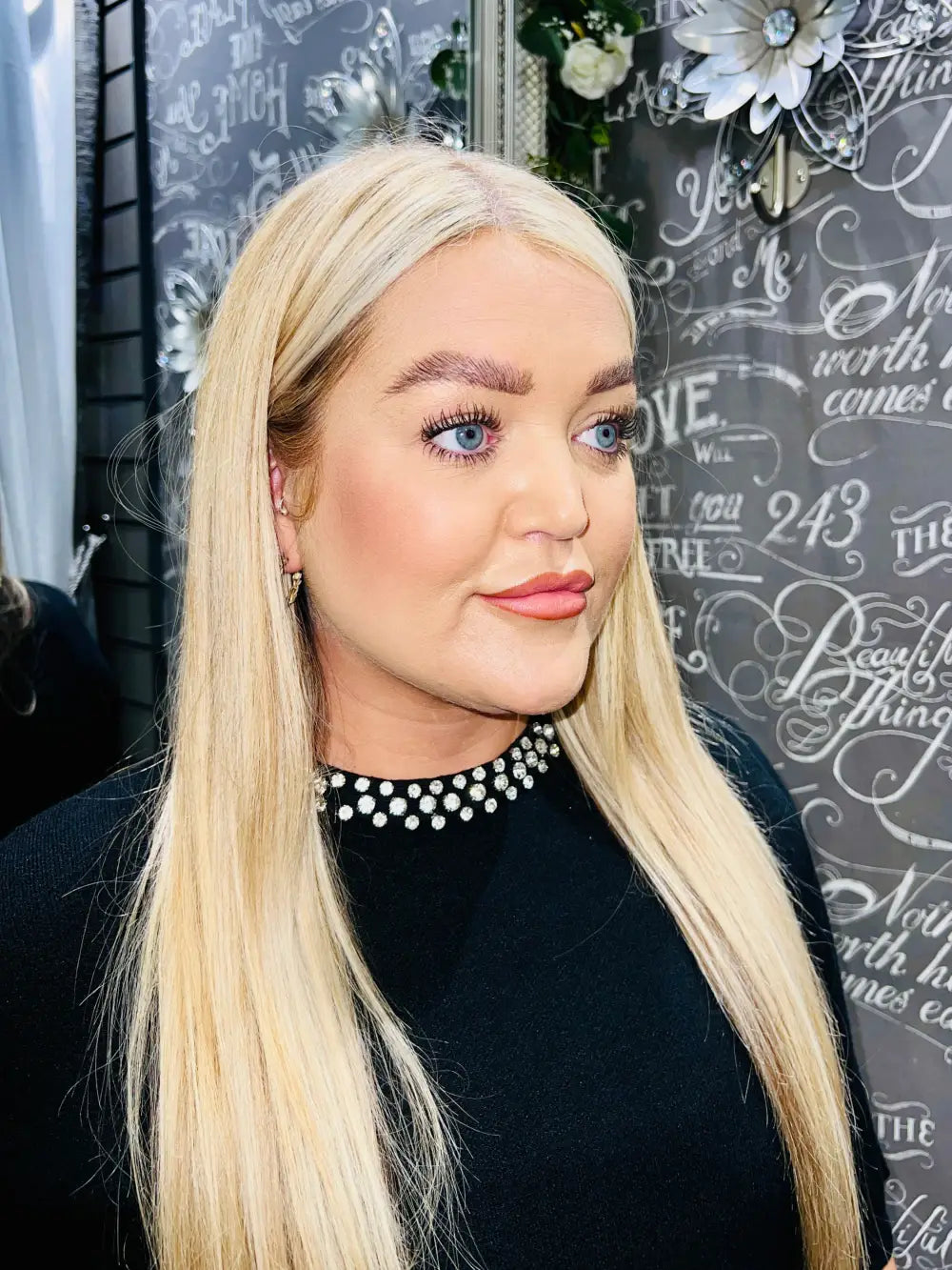 Cora Diamante Collar Jumper BLACK