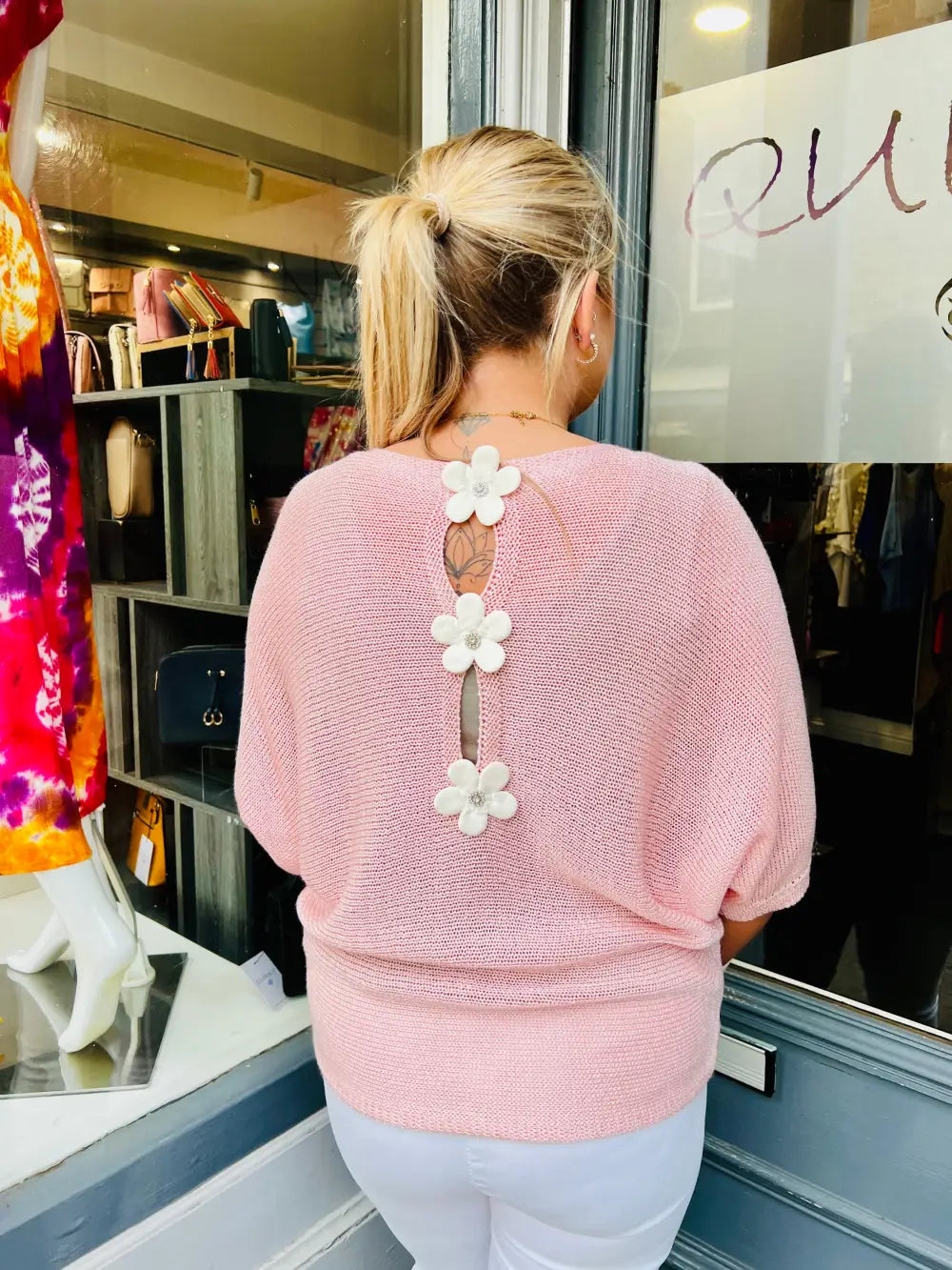 Daisy Back Jumper PALE PINK