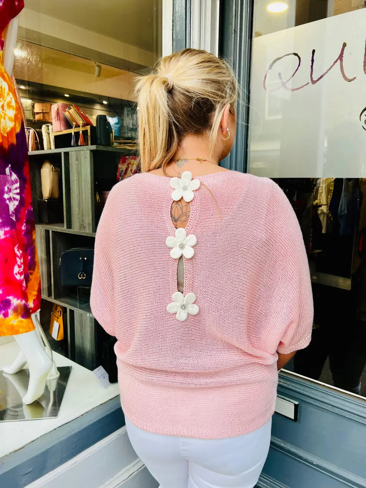 Daisy Back Jumper PALE PINK