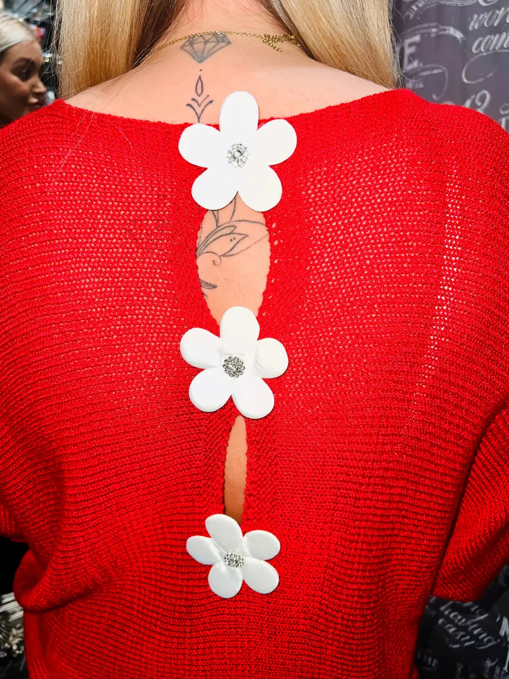 Daisy Back Jumper RED