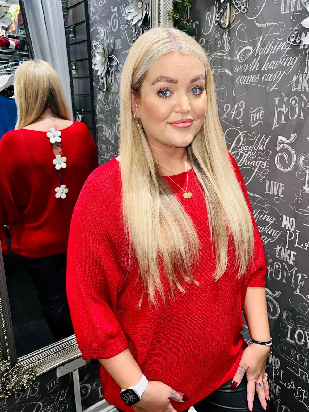 Daisy Back Jumper RED