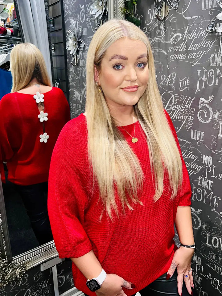 Daisy Back Jumper RED