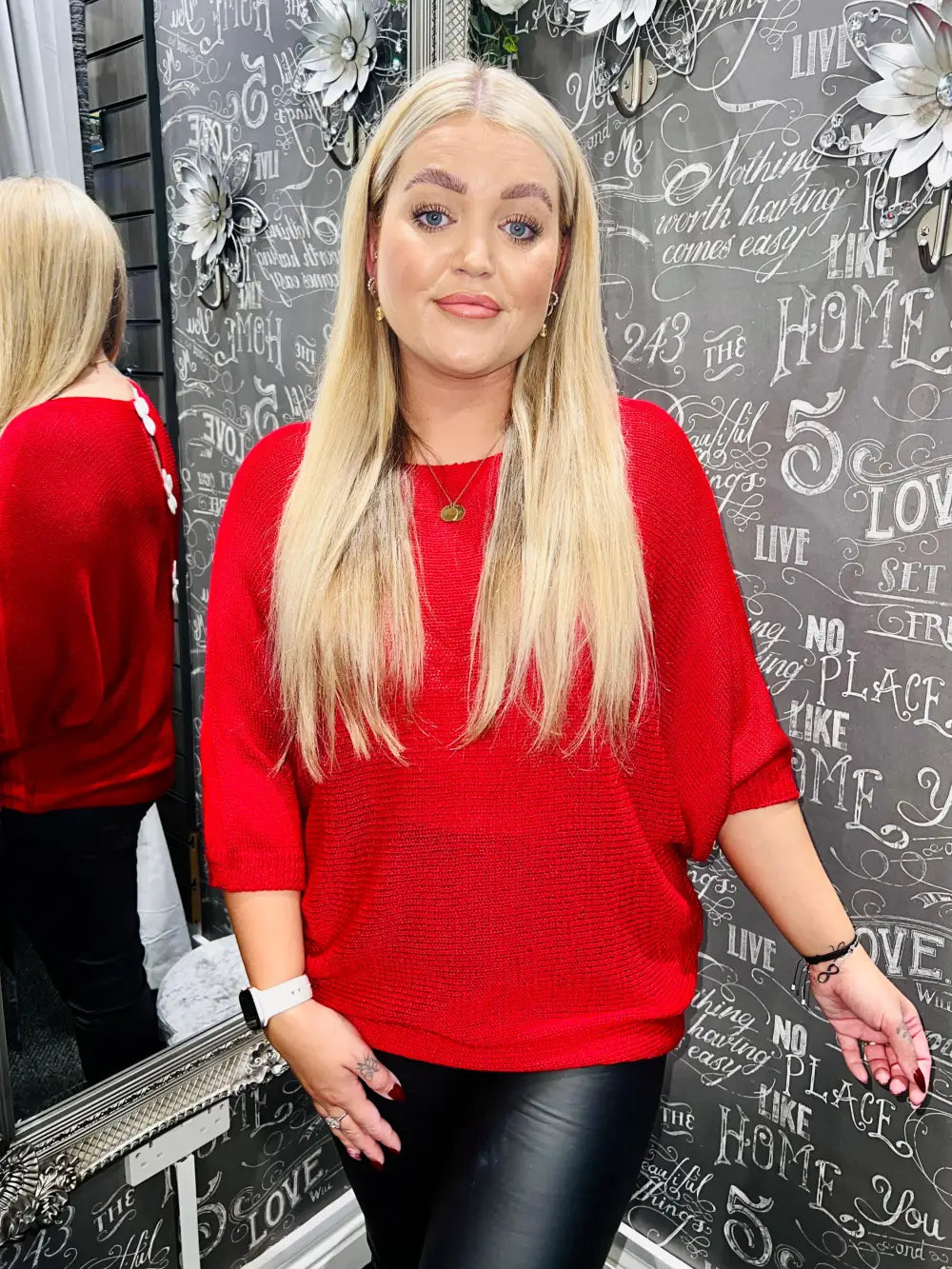 Daisy Back Jumper RED