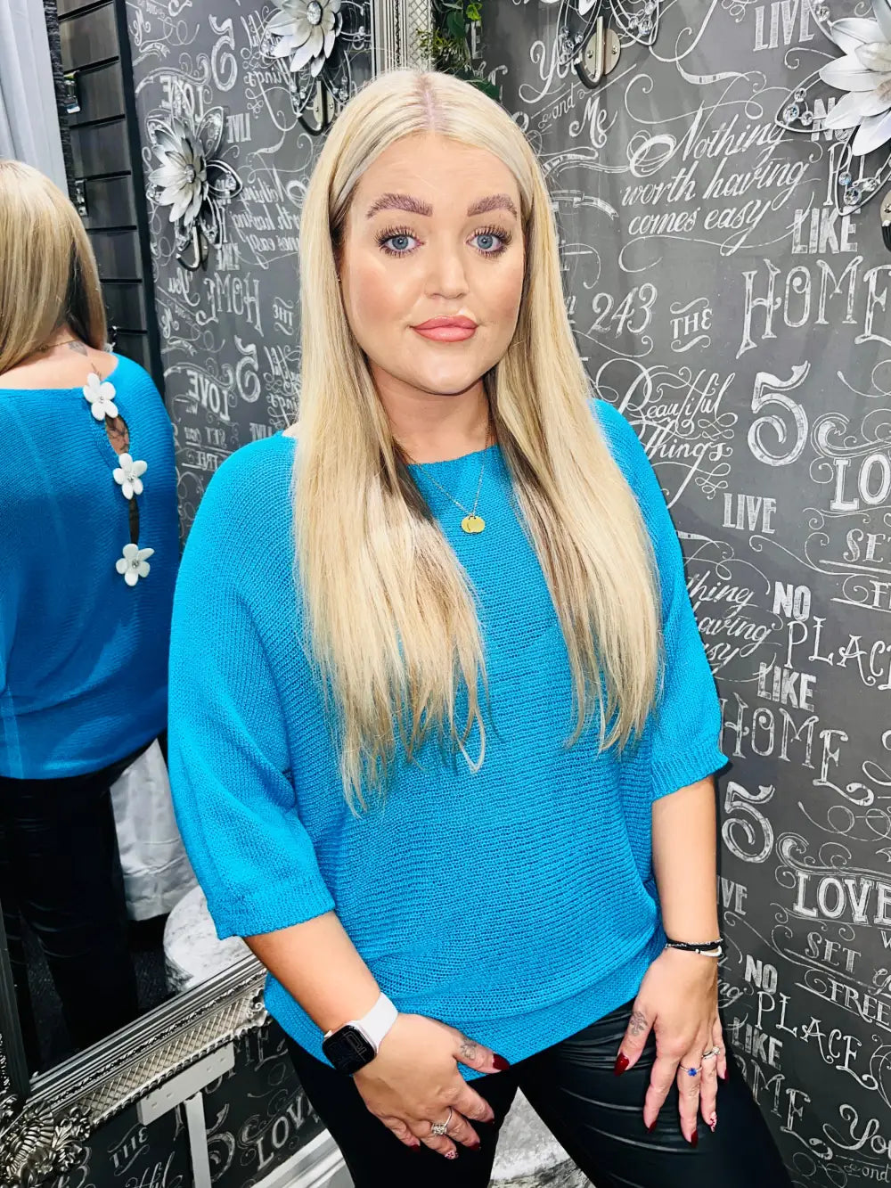 Daisy Back Jumper TURQUOISE