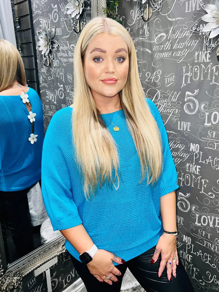 Daisy Back Jumper TURQUOISE