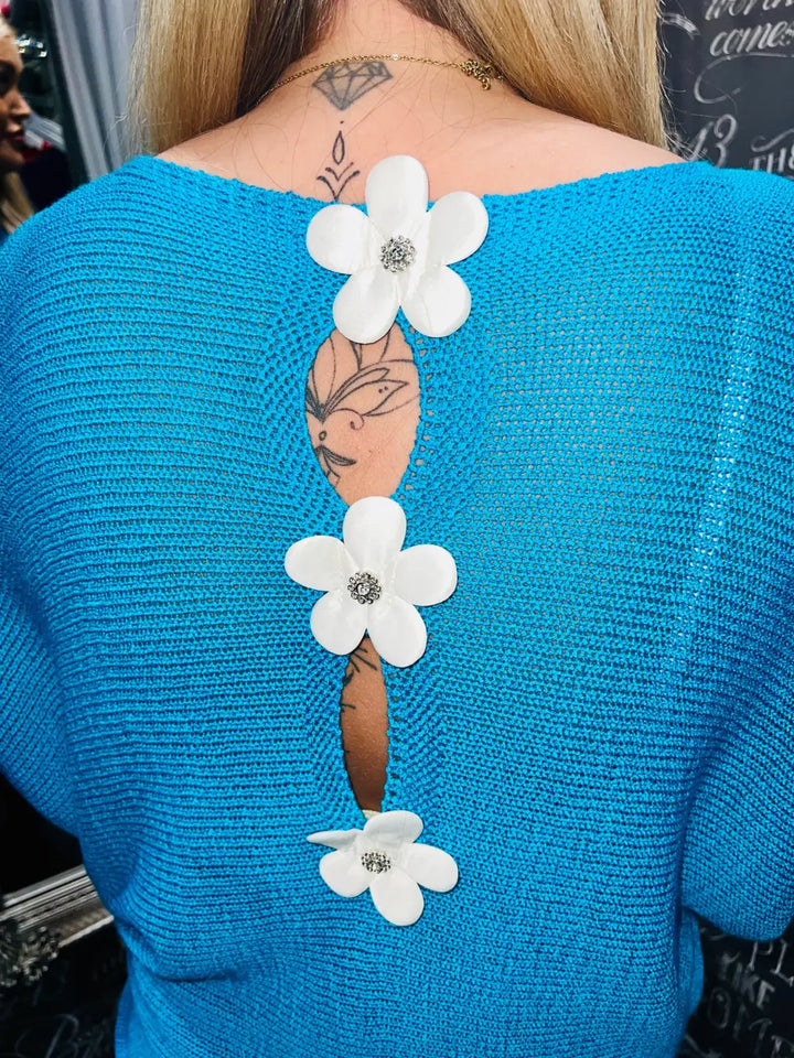 Daisy Back Jumper TURQUOISE
