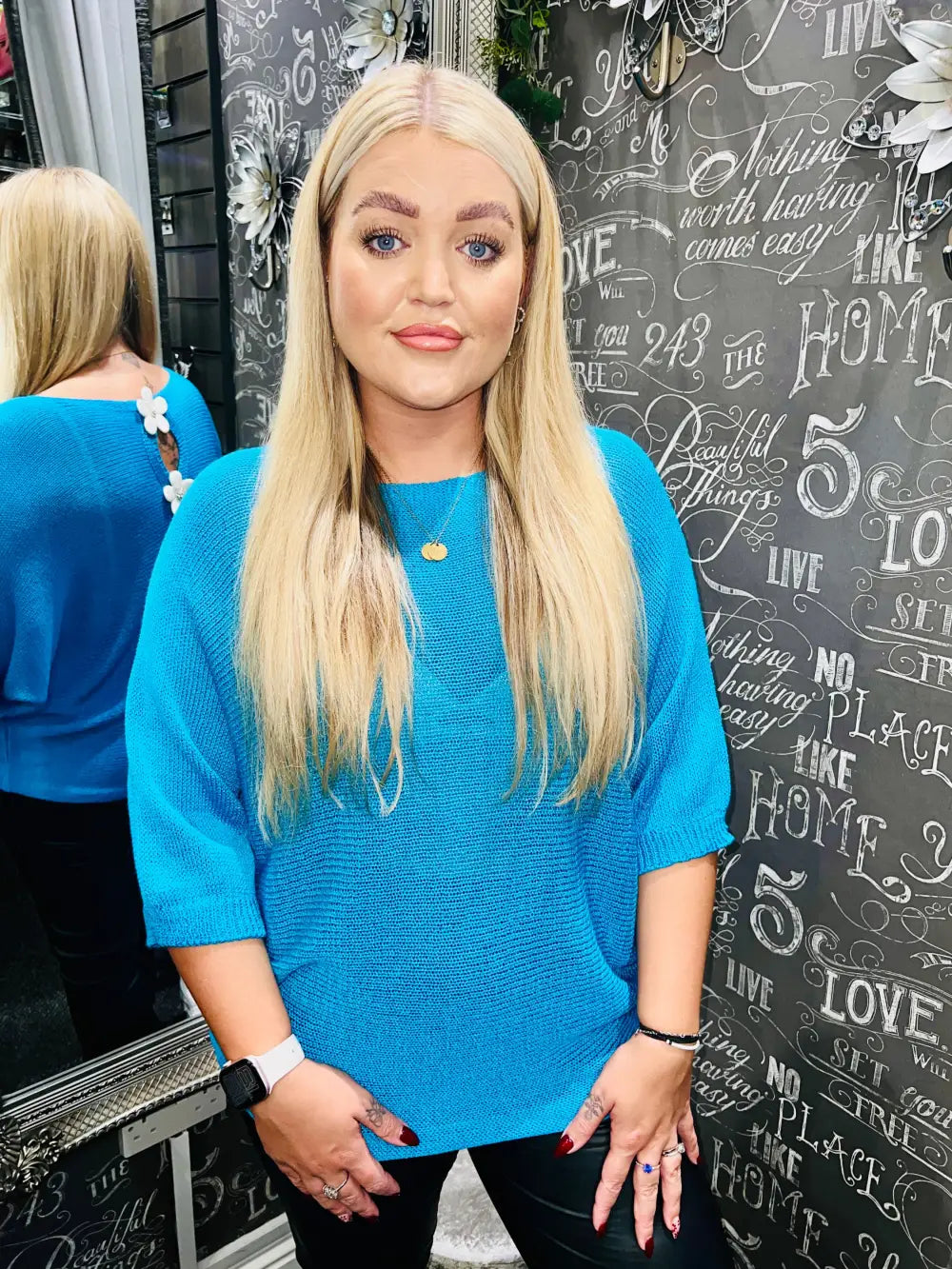 Daisy Back Jumper TURQUOISE