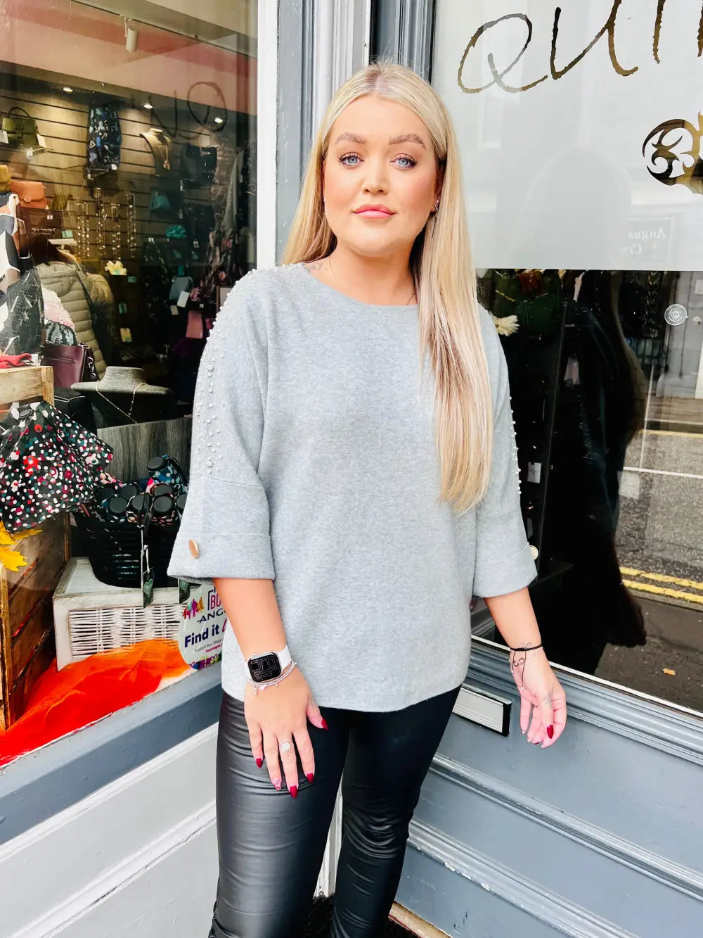 Emily Sparkle and Pearl Knit GREY