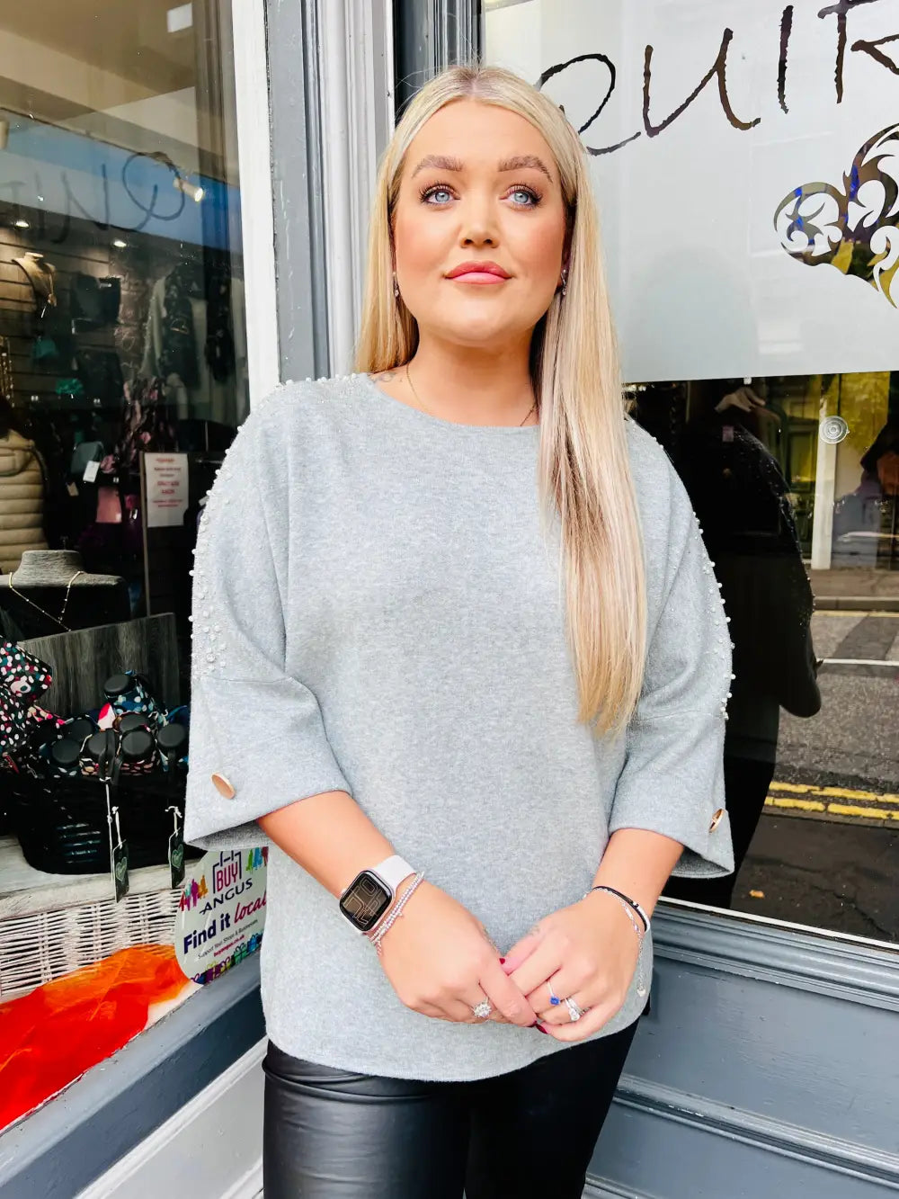 Emily Sparkle and Pearl Knit GREY