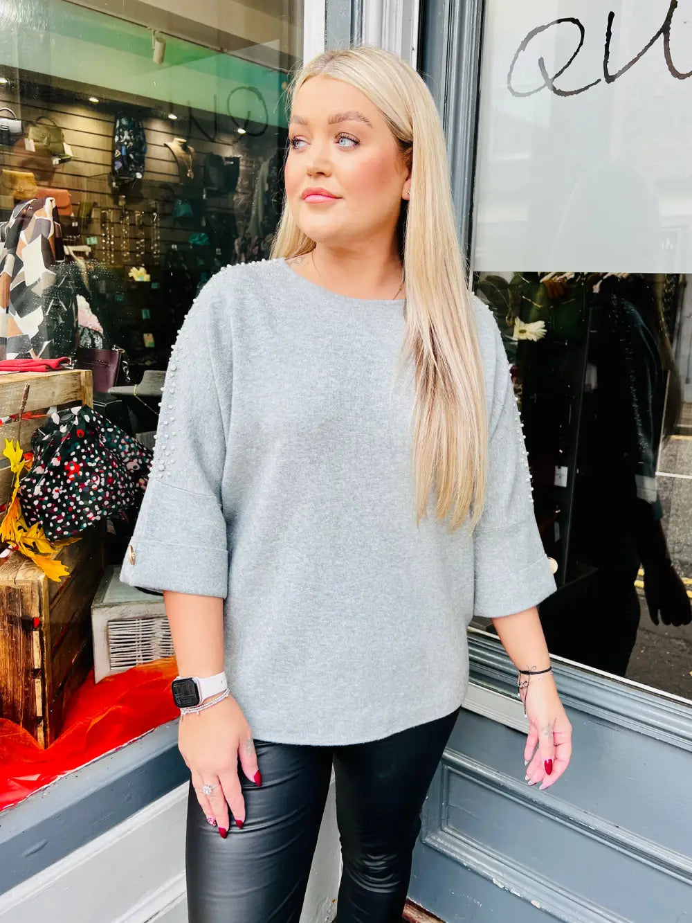 Emily Sparkle and Pearl Knit GREY