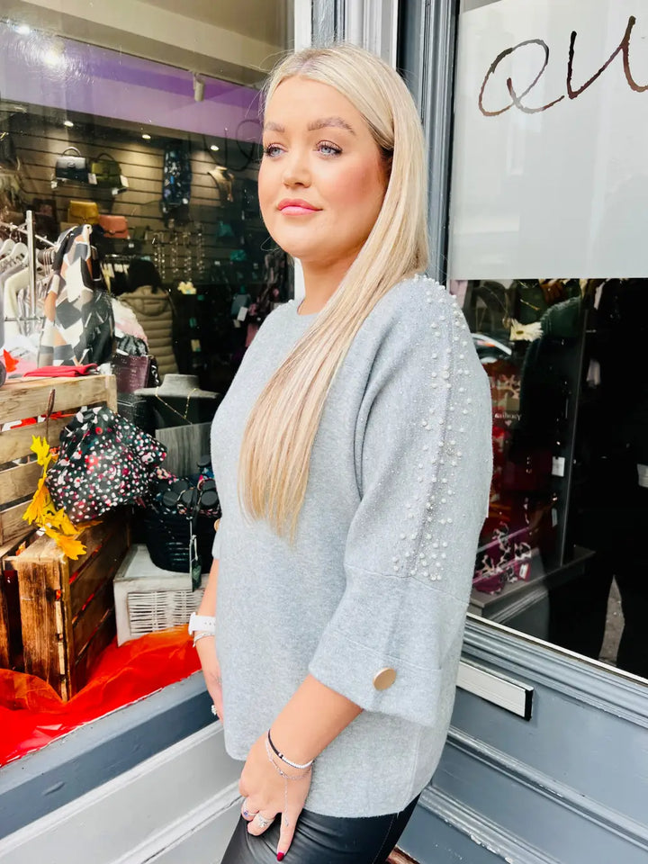 Emily Sparkle and Pearl Knit GREY