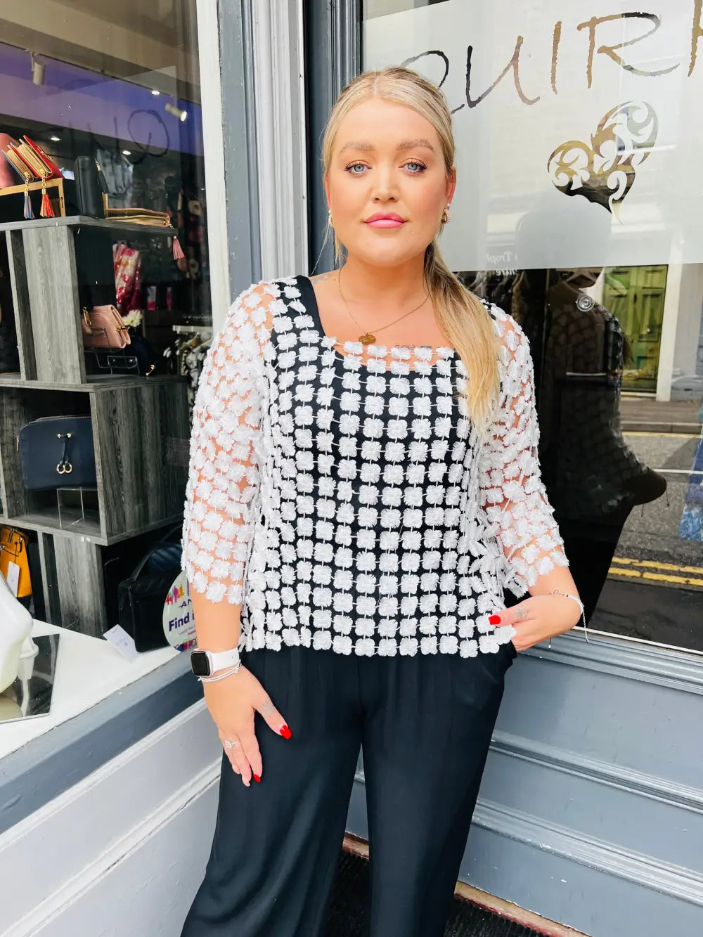 Florence Flower Top WHITE