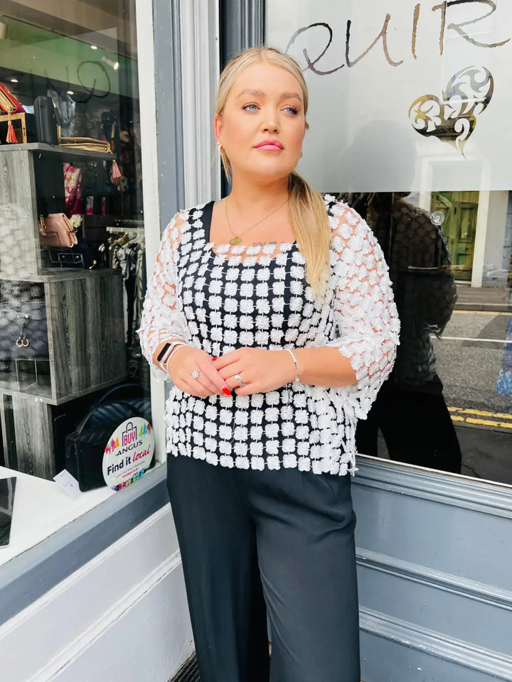 Florence Flower Top WHITE