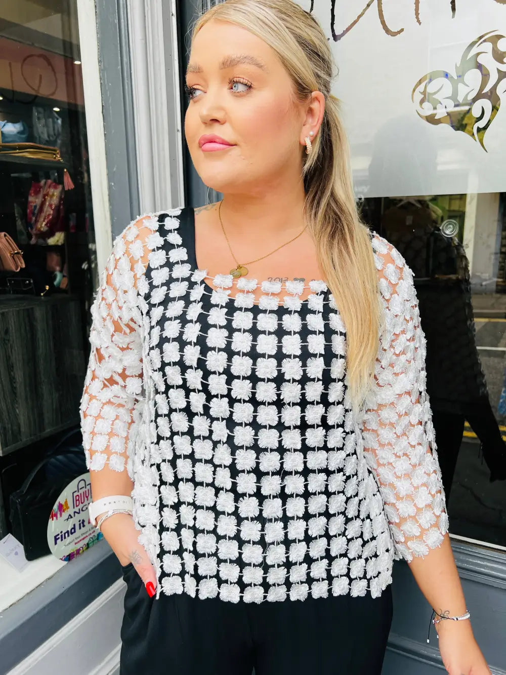 Florence Flower Top WHITE