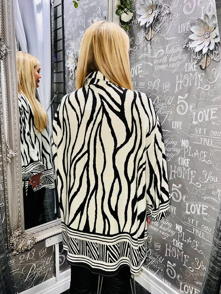 Jodi Zebra Print Shirt BLACK
