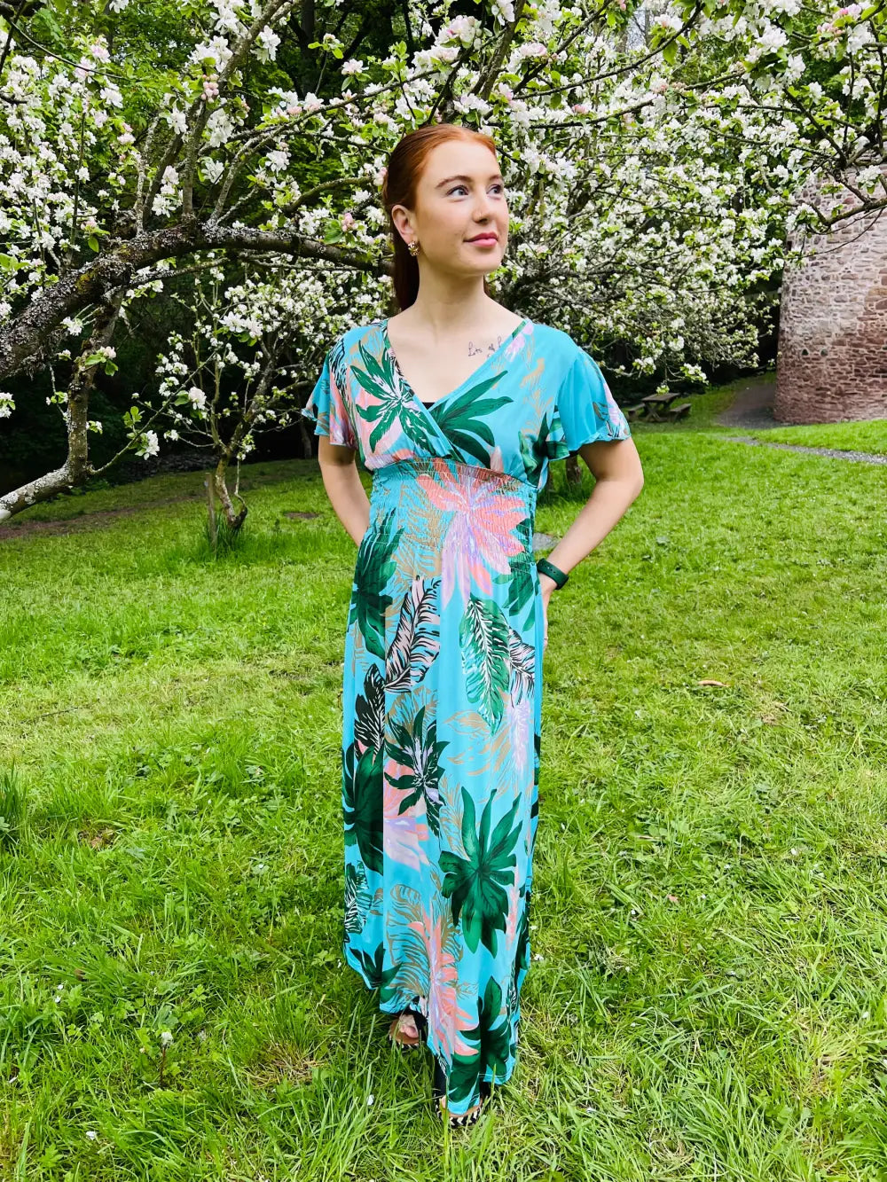 Mia Wrap Stretch Dress Turquoise - Dress
