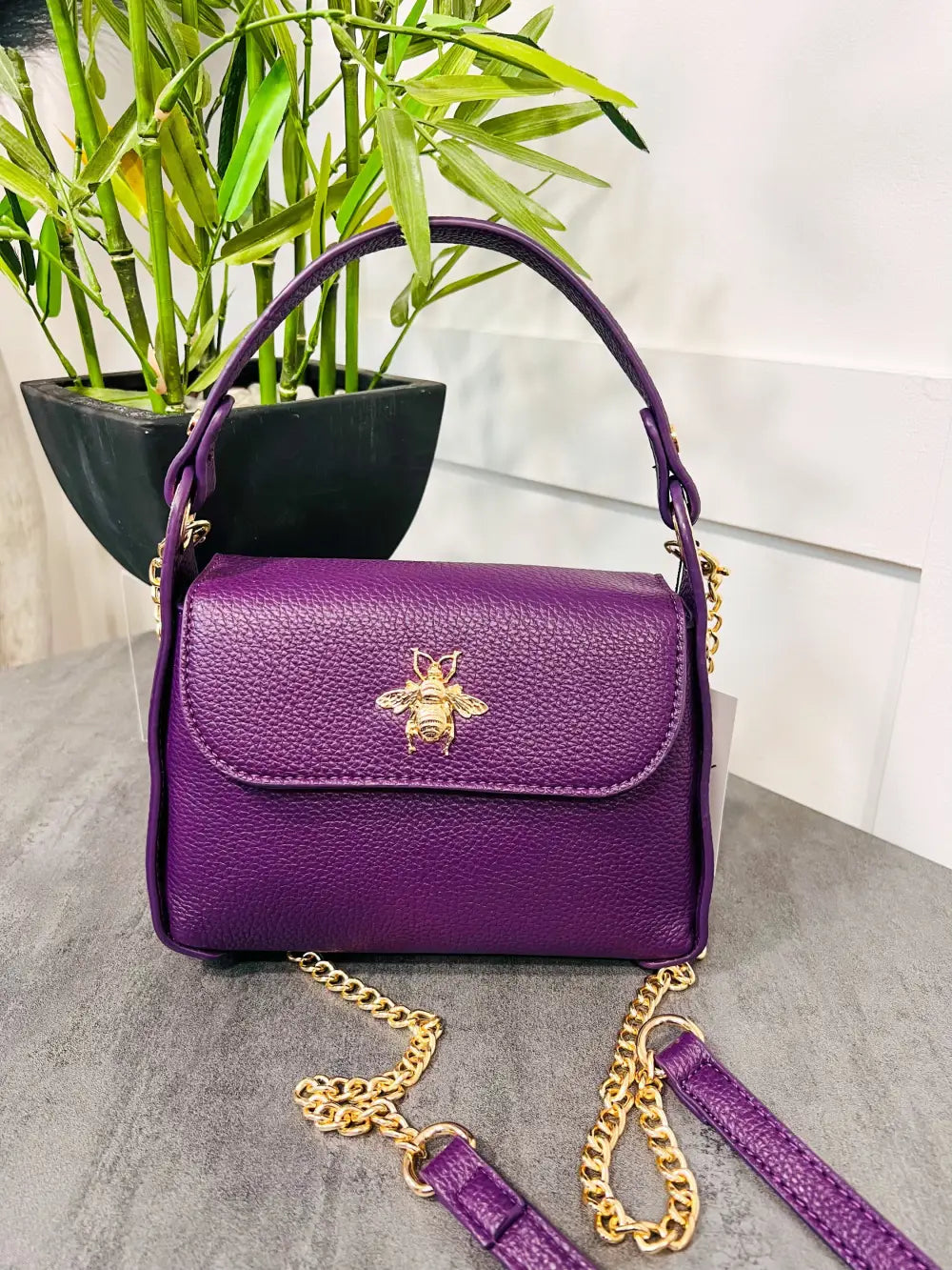 Mini Bee Chain Handbag PURPLE - Handbag
