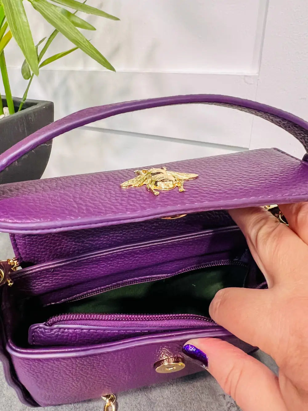 Mini Bee Chain Handbag PURPLE - Handbag