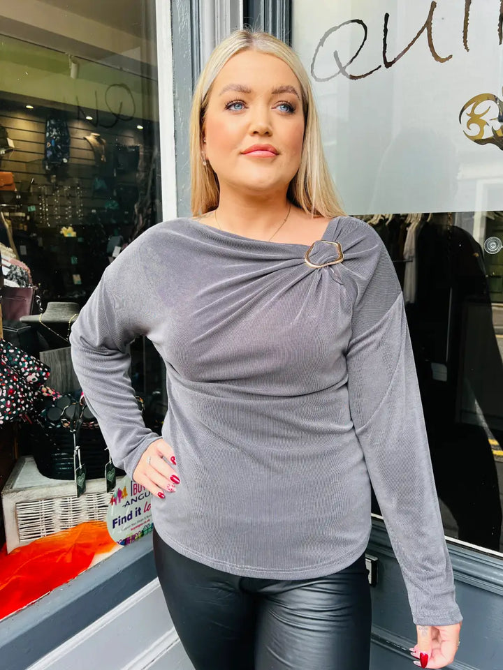 Paloma Clasp Top CHARCOAL