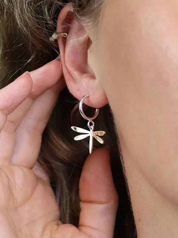 POM Dragonfly Gold Earrings - Jewellery