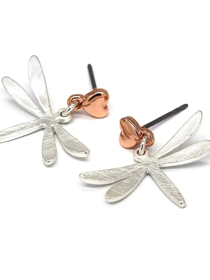 POM Dragonfly Silver Earrings - Jewellery