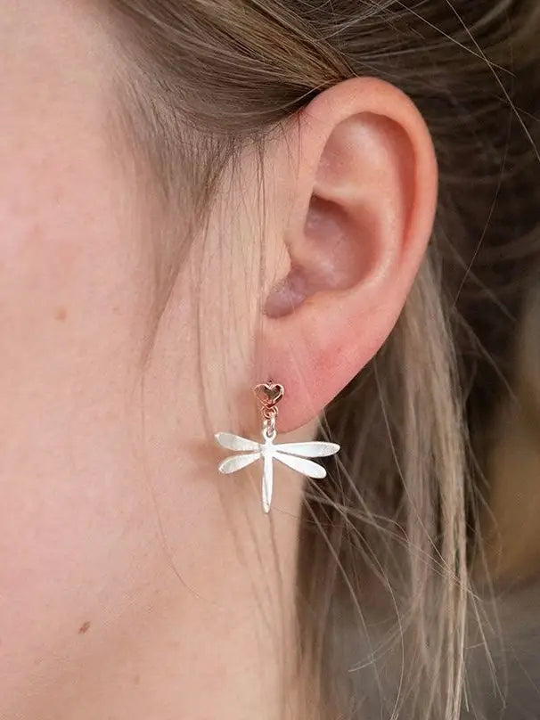 POM Dragonfly Silver Earrings - Jewellery