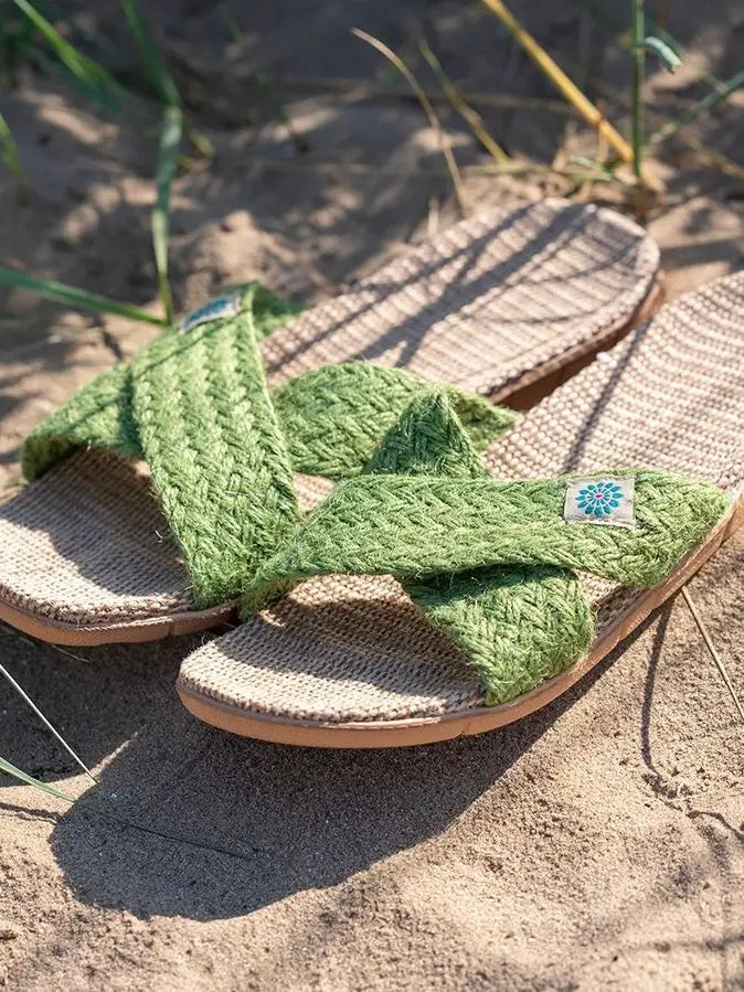 POM Slider Sandals GREEN - 3 Sizes S (3/4 Size)