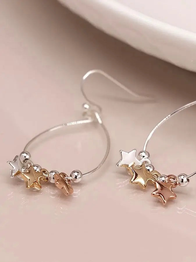 POM Star Drop Hoop Earrings - Jewellery