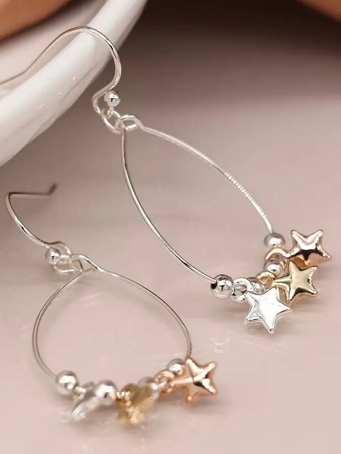 POM Star Drop Hoop Earrings - Jewellery
