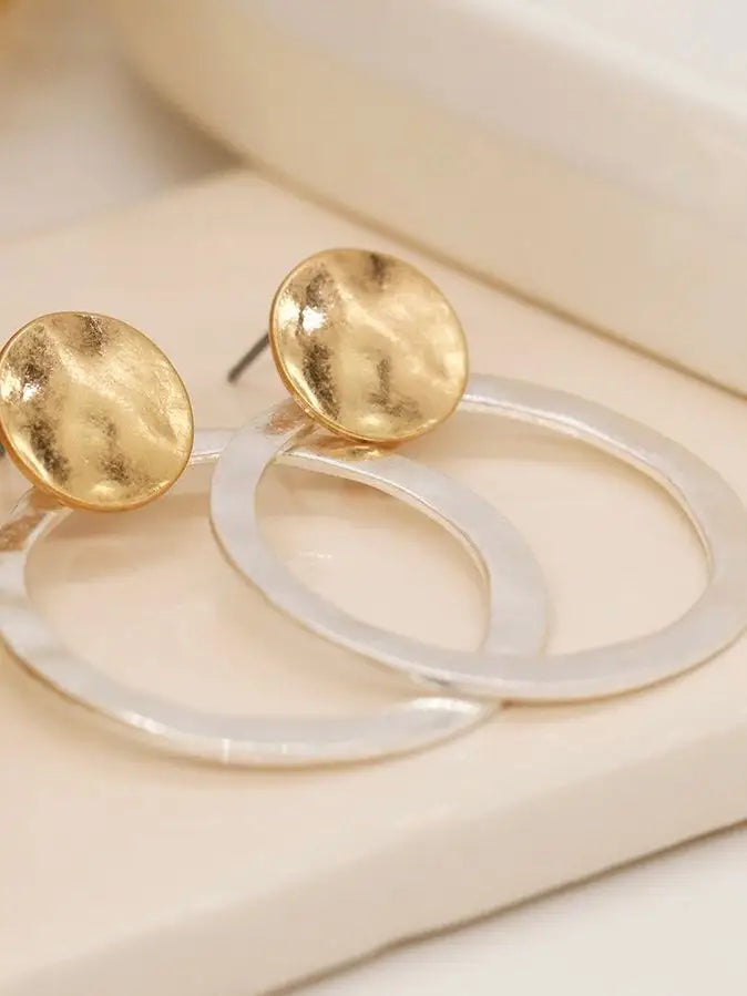 POM Worn Finish Hoop Earrings - Jewellery