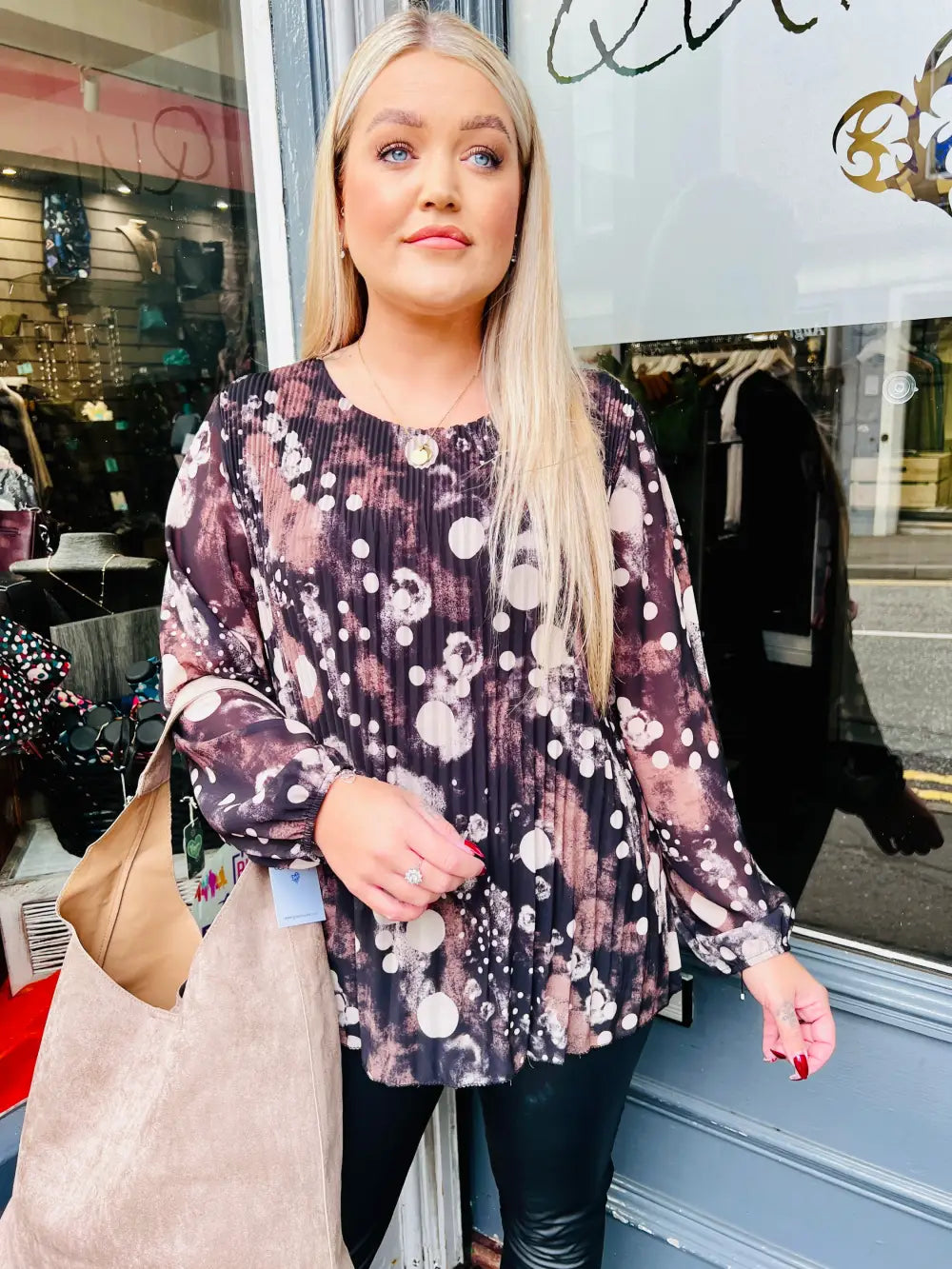 Sasha Chiffon Pleated Blouse BLACK