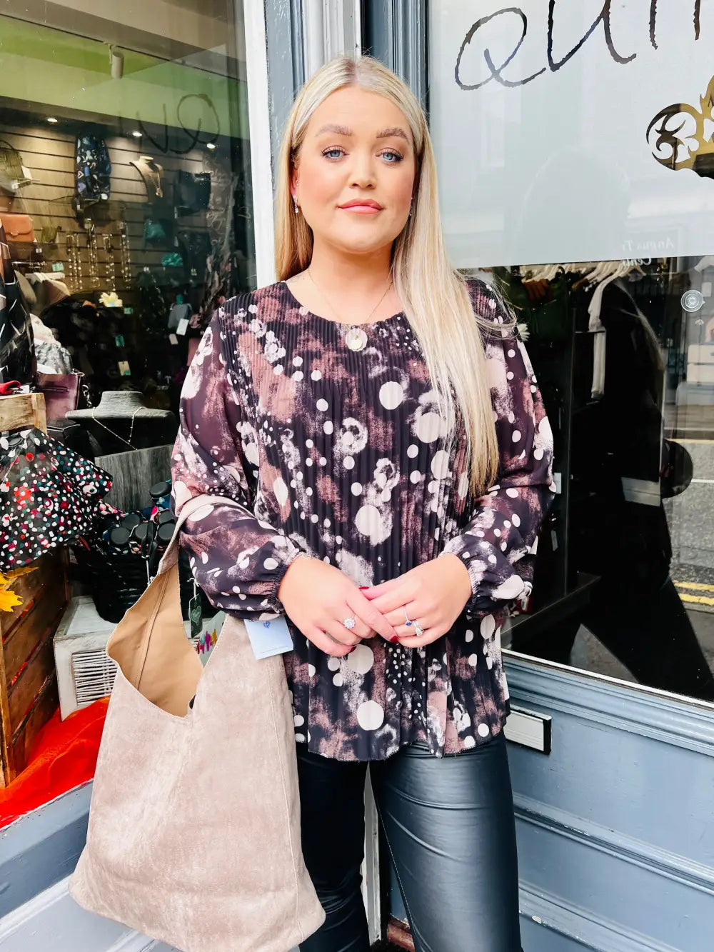 Sasha Chiffon Pleated Blouse BLACK