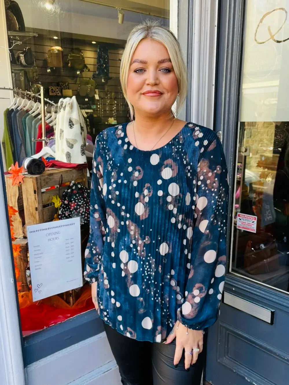 Sasha Chiffon Pleated Blouse TEAL - Blouse