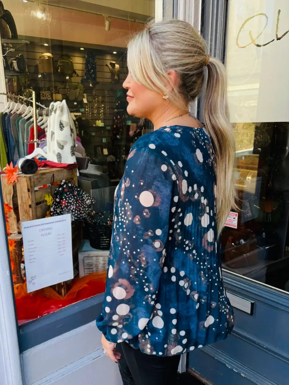 Sasha Chiffon Pleated Blouse TEAL - Blouse