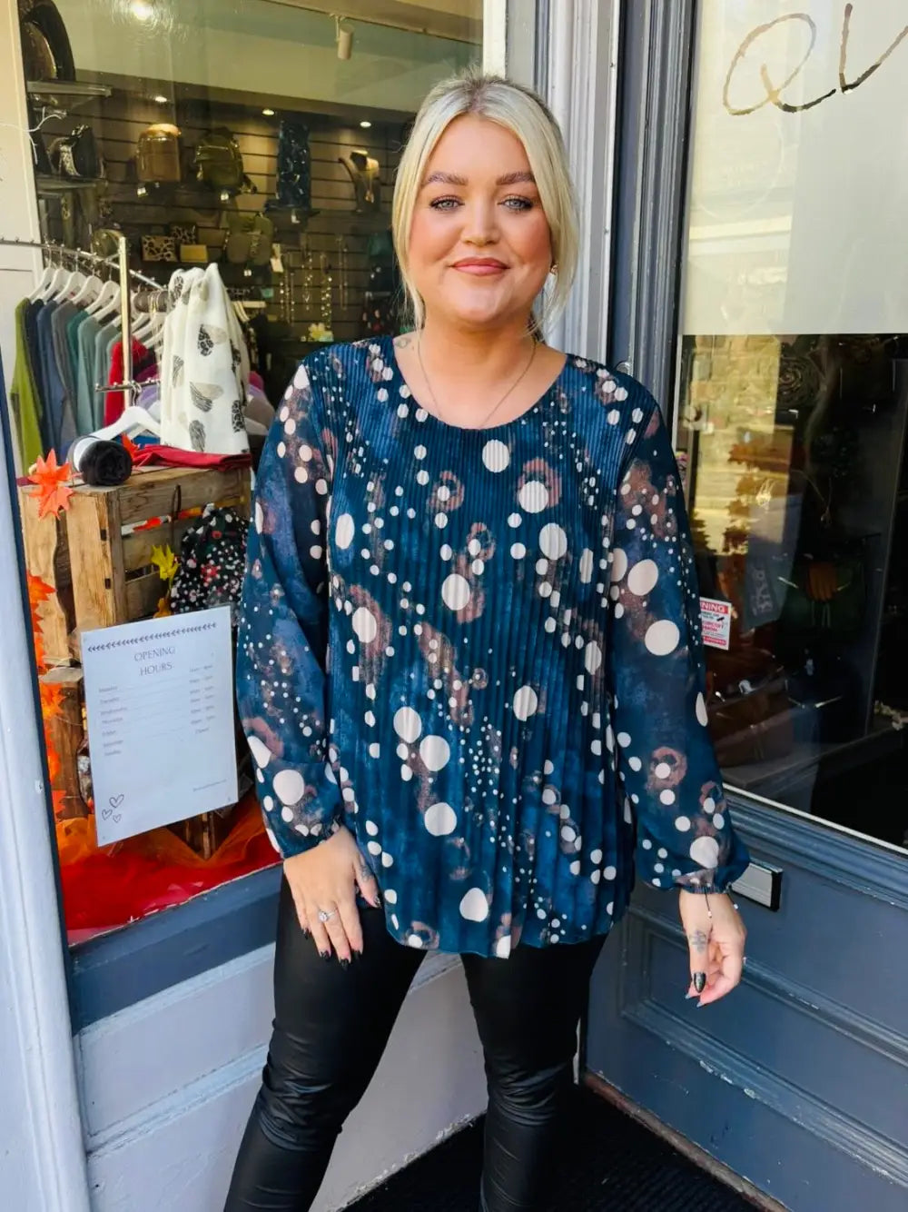 Sasha Chiffon Pleated Blouse TEAL - Blouse