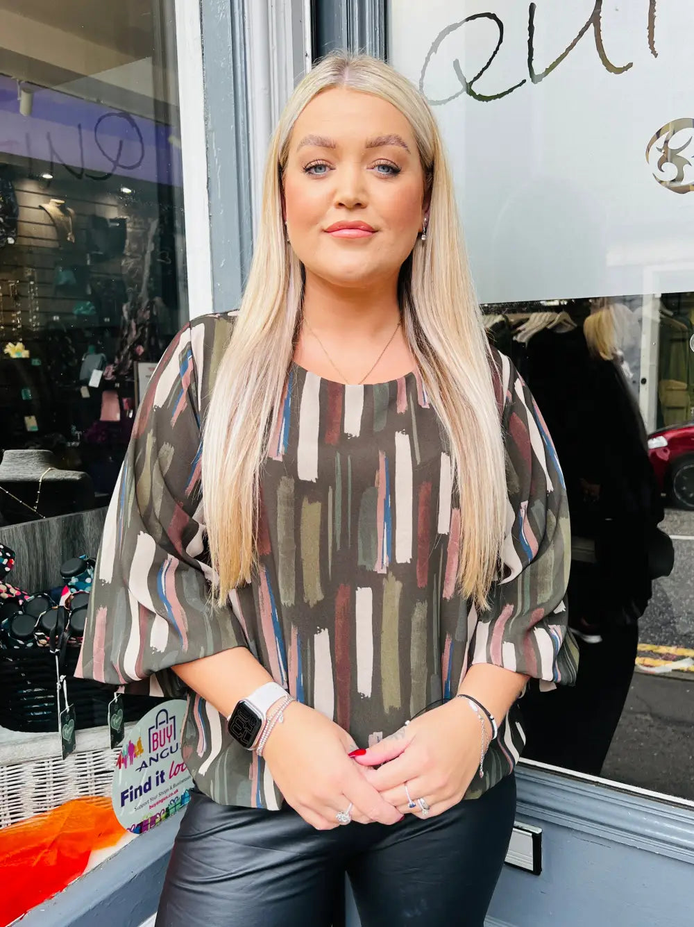 Sofia Chiffon Bubble Hem Blouse KHAKI - Blouse