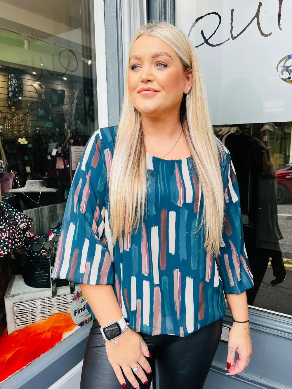 Sofia Chiffon Bubble Hem Blouse TEAL