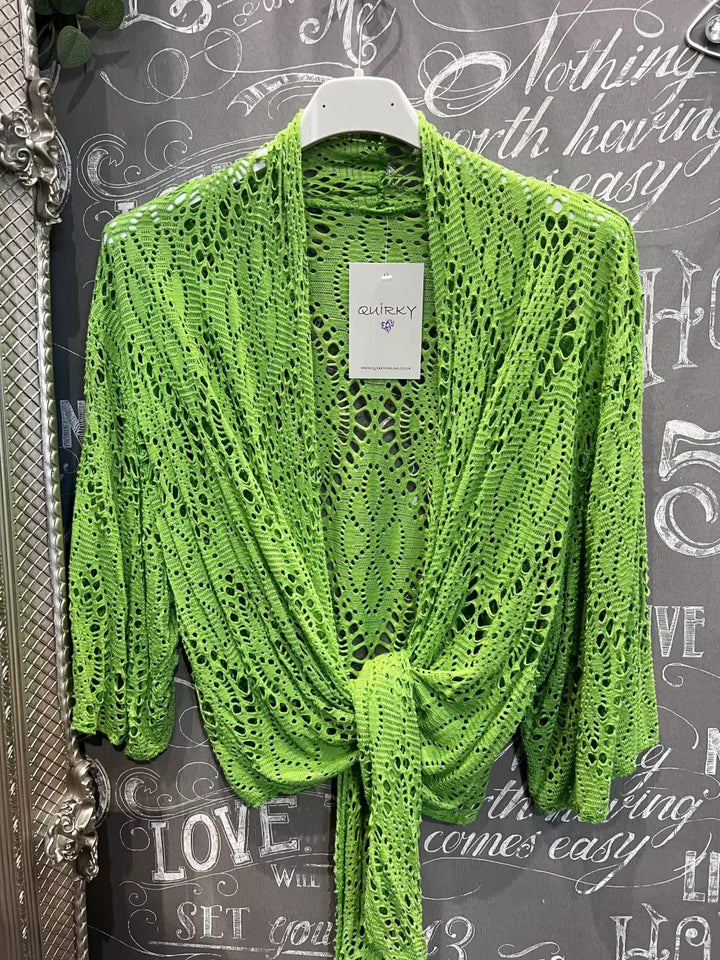 Summer Cover Up Cardigan - 13 Colours - APPLE GREEN