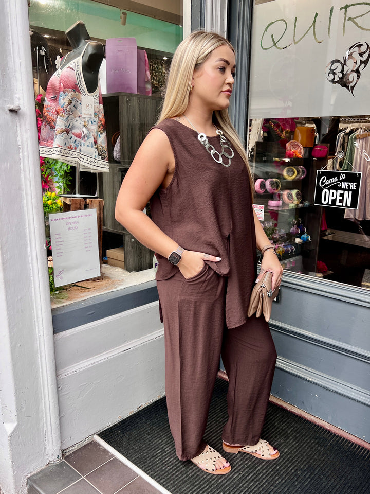 Jacinda Co-Ord Set CHOCOLATE