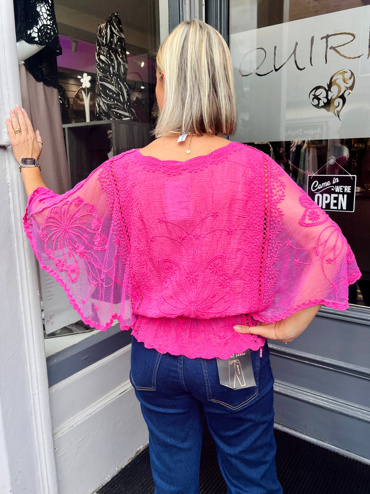 Luna Butterfly Top CERISE
