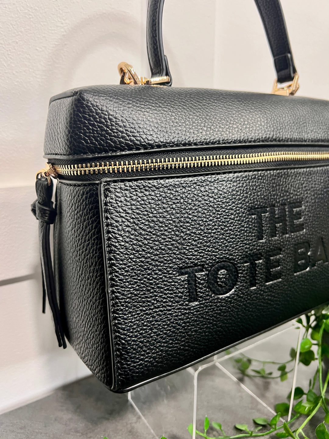 The Tote Grab Handle Bag BLACK
