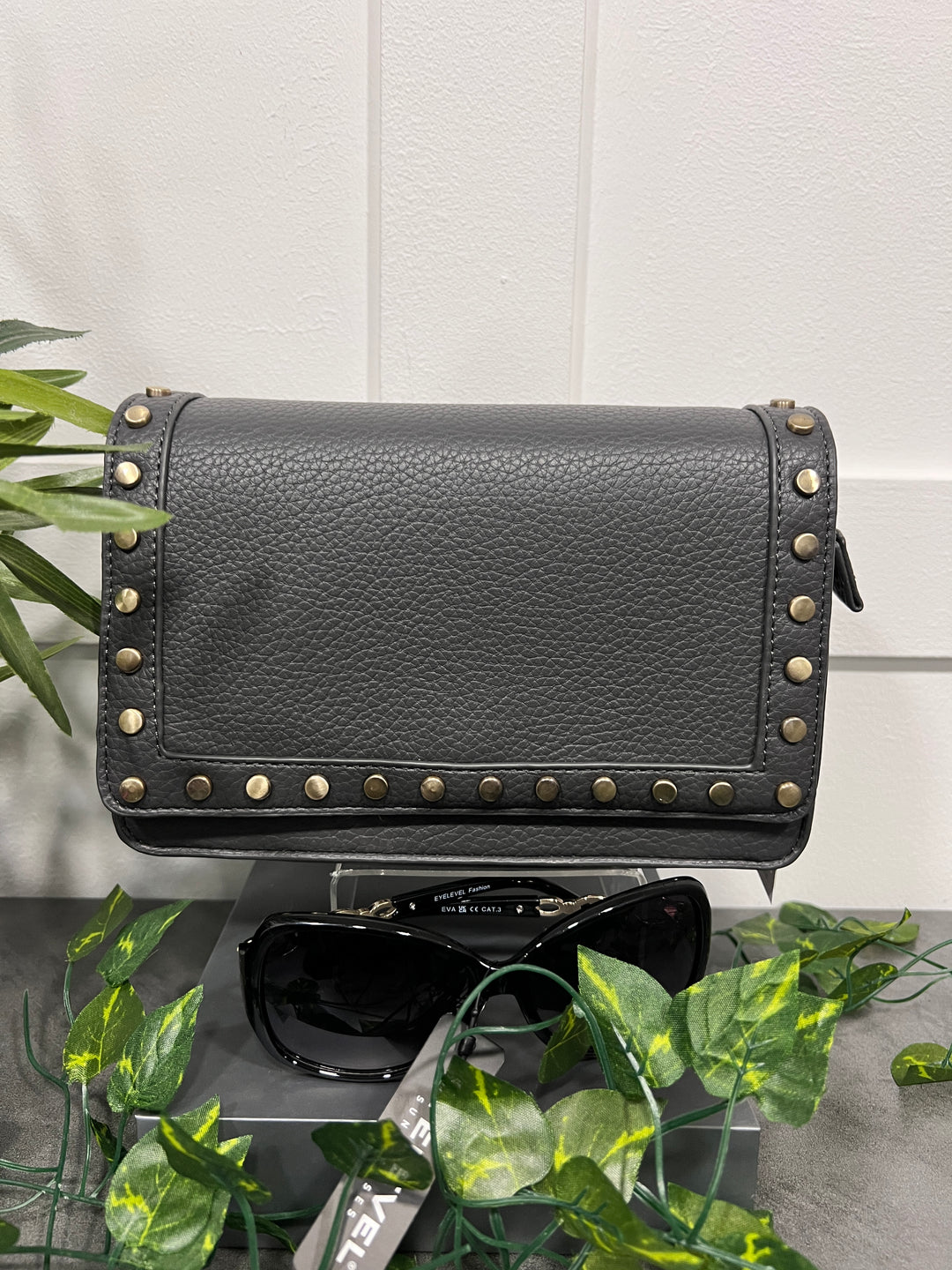 Dana Gold Stud Detail Handbag BLACK