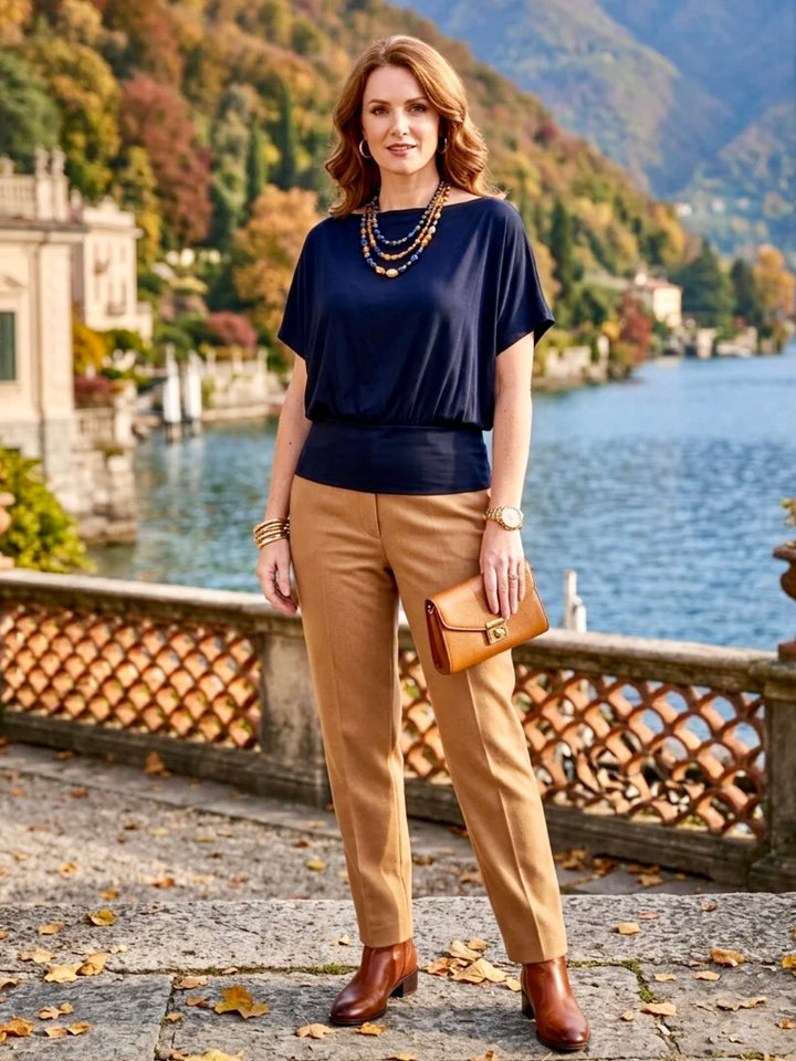 Millie Jersey Batwing Top NAVY