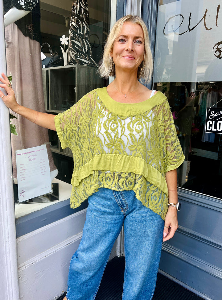 Annie Lace Top AVOCADO