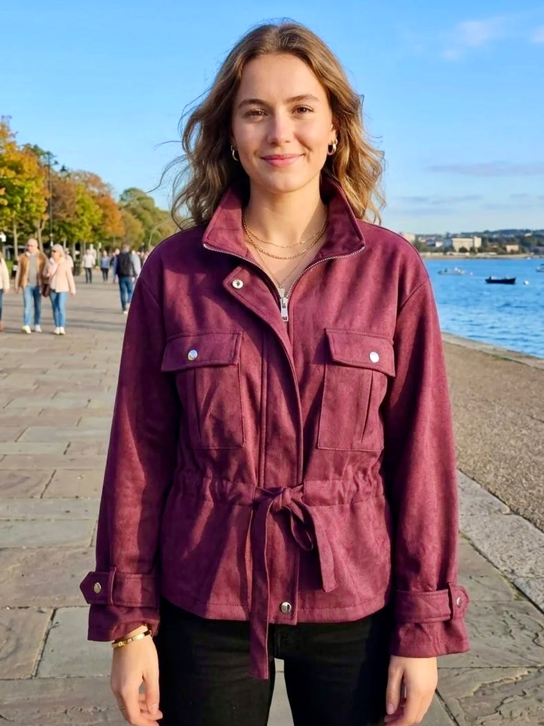 Jessie Suede Jacket BURGUNDY