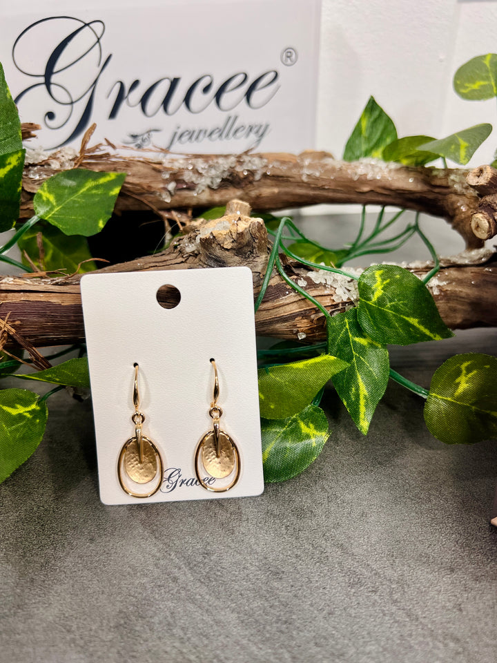 Gracee Oval Double Disc Earrings GOLD