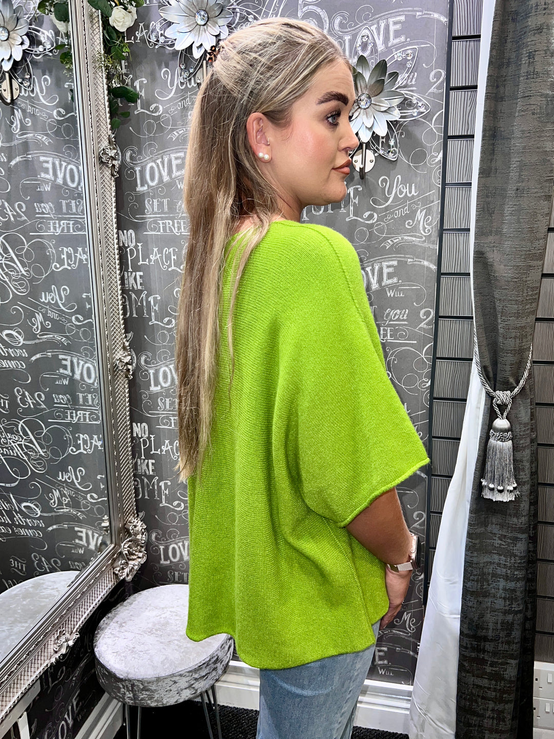 Sandi Italian Soft Knit Short Sleeve Jumper APPLE