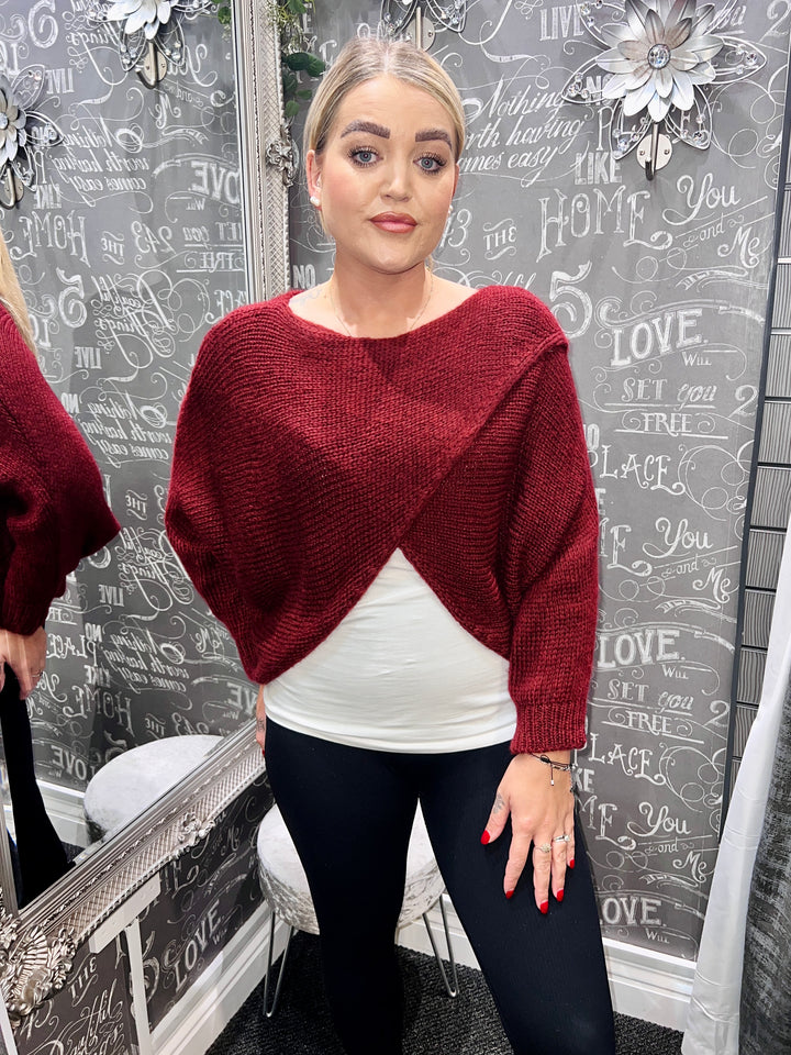 Bianca Crossover Knit WINE