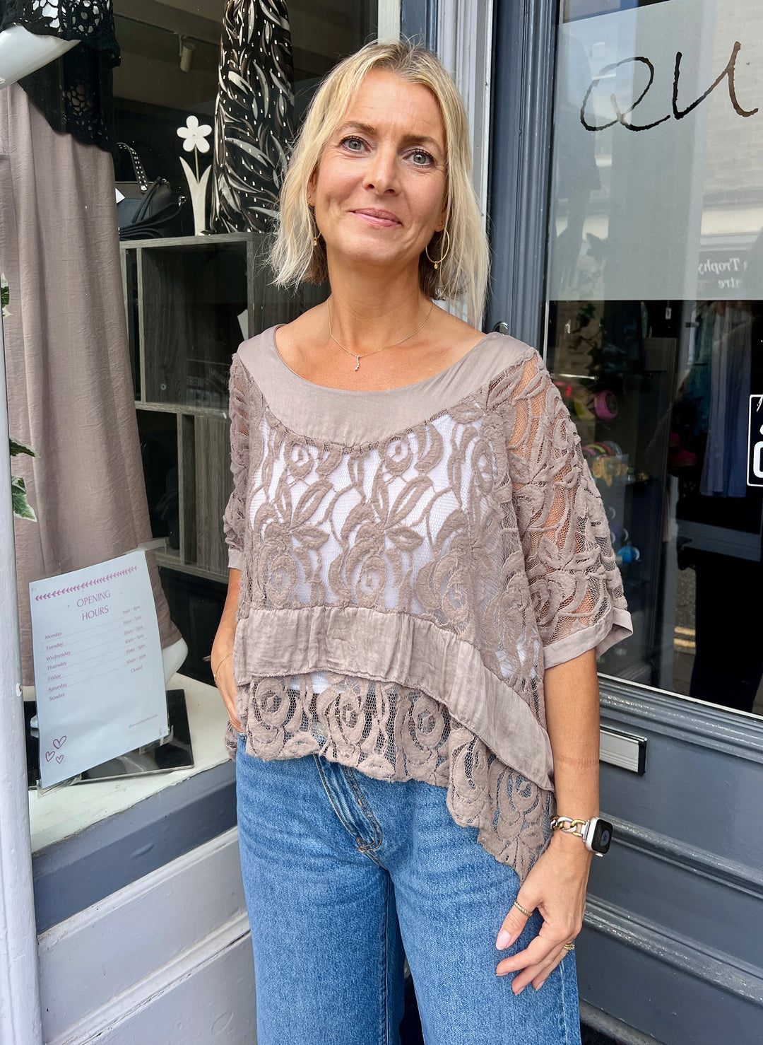 Annie Lace Top MOCHA